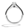 ライトダイヤモンド婚約指輪のガーディアンズ、3/4ct.tw。黒と白のダイヤモンド、黒いロジウムと14Kホワイトゴールド