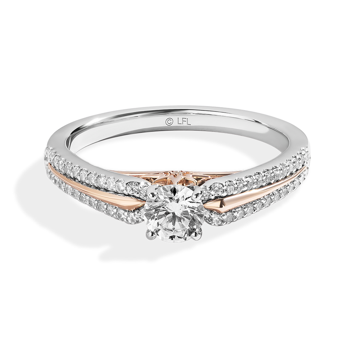 Rose gold and white gold ring discount
