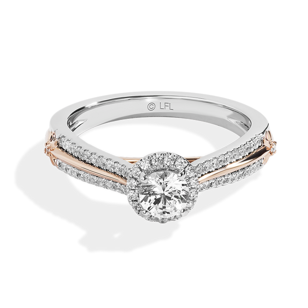 GUARDIANS OF LIGHT 3/4 CT.TW. Diamond Engagement Ring, 14K White and Rose Gold