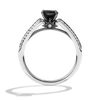 GUARDIANS OF LIGHT Diamond Engagement Ring, 1 CT.TW. Black and White Diamond, 14K White Gold with Black Rhodium