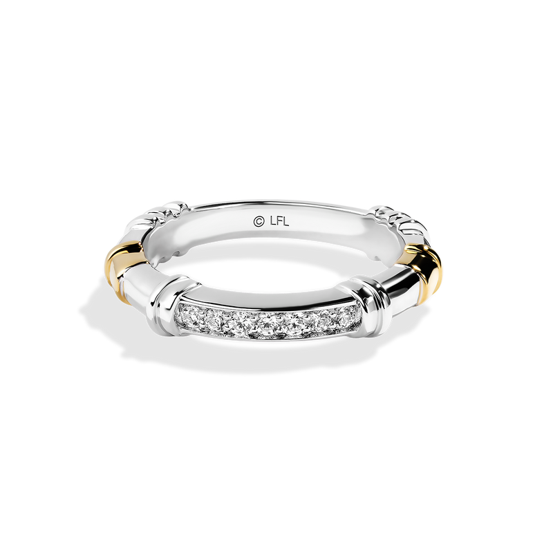 Star Wars™ Luke Skywalker Diamond Wedding Band in 14K White & Yellow Gold 1/6 CTTW View 1