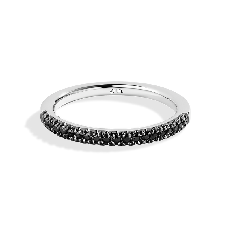 Star Wars™ Into The Galaxy Black Diamonds Wedding Band in 14K White Gold 1/5 CTTW View 1