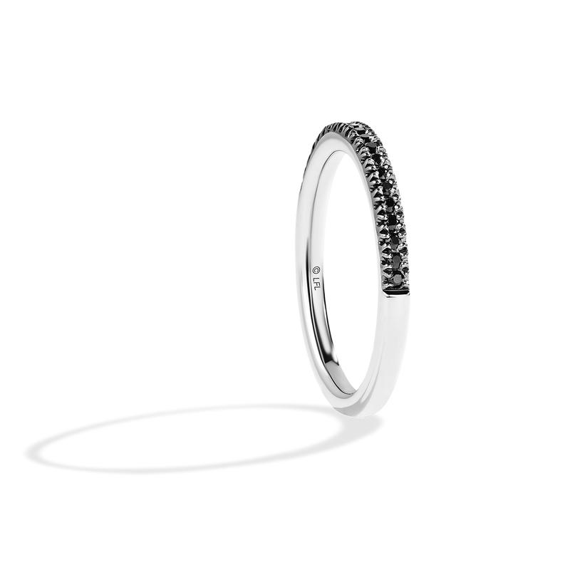 Star Wars™ Into The Galaxy Black Diamonds Wedding Band in 14K White Gold 1/5 CTTW View 2