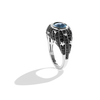 KYBER CRYSTAL RADIANCE WOMEN'S RING 1 CT.TW. Black Diamonds and Swiss Blue Topaz, Sterling Silver with Black Rhodium