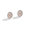 Star Wars™ Princess Leia Diamonds & Morganite Women's Earrings in 10K Rose Gold & Sterling Silver 1/6 CTTW View 2