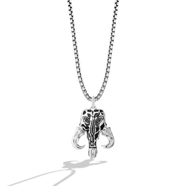 MANDALORIAN MYTHOSAUR™ STERLING SILVER PENDANT with Accent Black Diamonds