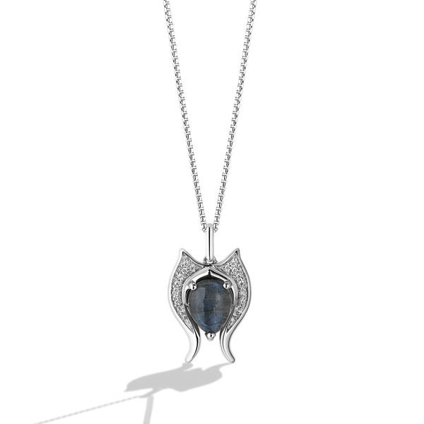 AHSOKA TANO™ PENDANT IN STERLING SILVER with 1/12 CT.TW. Diamonds and Blue Labradorite