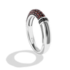DARTH VADER™ WOMEN STERLING SILVER LIGHTSABER RING with 1/20 CT.TW. Black Diamonds and Garnet