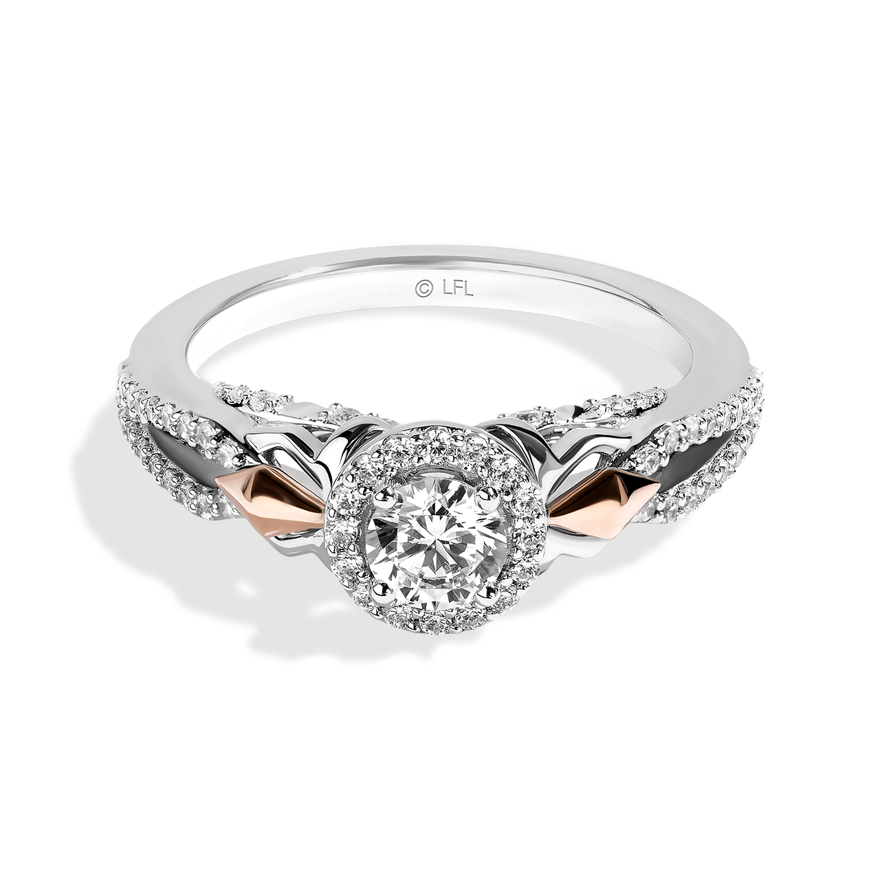 Star Wars™ Ahsoka Tano Engagement Ring in 14K White Gold and Rose