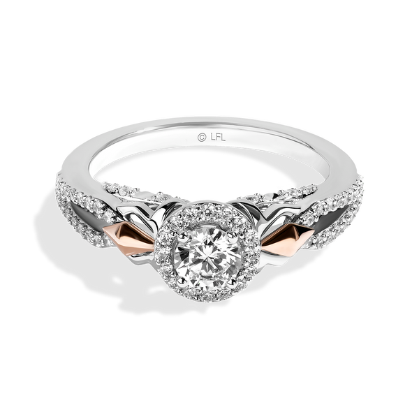 AHSOKA TANO™ 14K WHITE GOLD AND ROSE GOLD ENGAGEMENT RING with 1 CT.TW. Diamonds