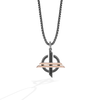 ORDER OF THE INQUISITOR ™ MEN'S/WOMEN'S PENDANT in Black Rhodium Sterling Silver and 10K Rose Gold with 1/12 CT.TW. Black Diamonds