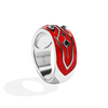 DARTH MAUL™ WOMEN'S RING in Black Rhodium over Sterling Silver and Red Enamel with 1/12 CT.TW. Black Diamond
