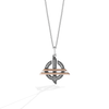 ORDER OF THE INQUISTOR™ WOMEN'S PENDANT in Black Rhodium Sterling Silver and 10K Rose Gold with 1/7 CT.TW. White Diamonds