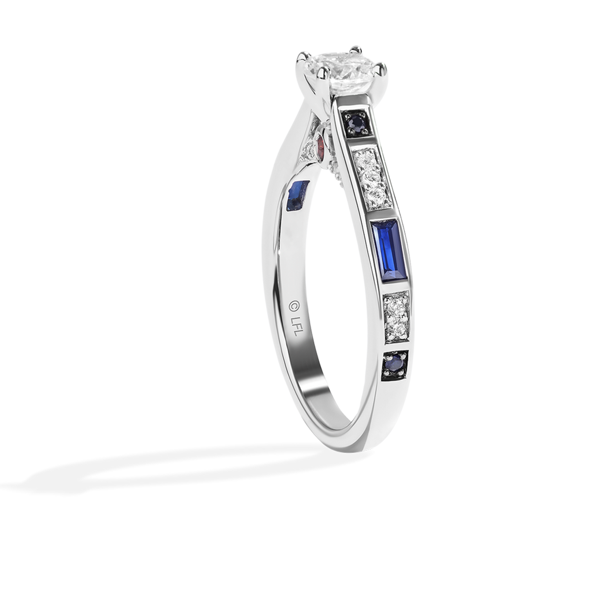 Star Wars™ Fine Jewelry R2-D2 Baguette Blue Sapphire and 1/10ctw