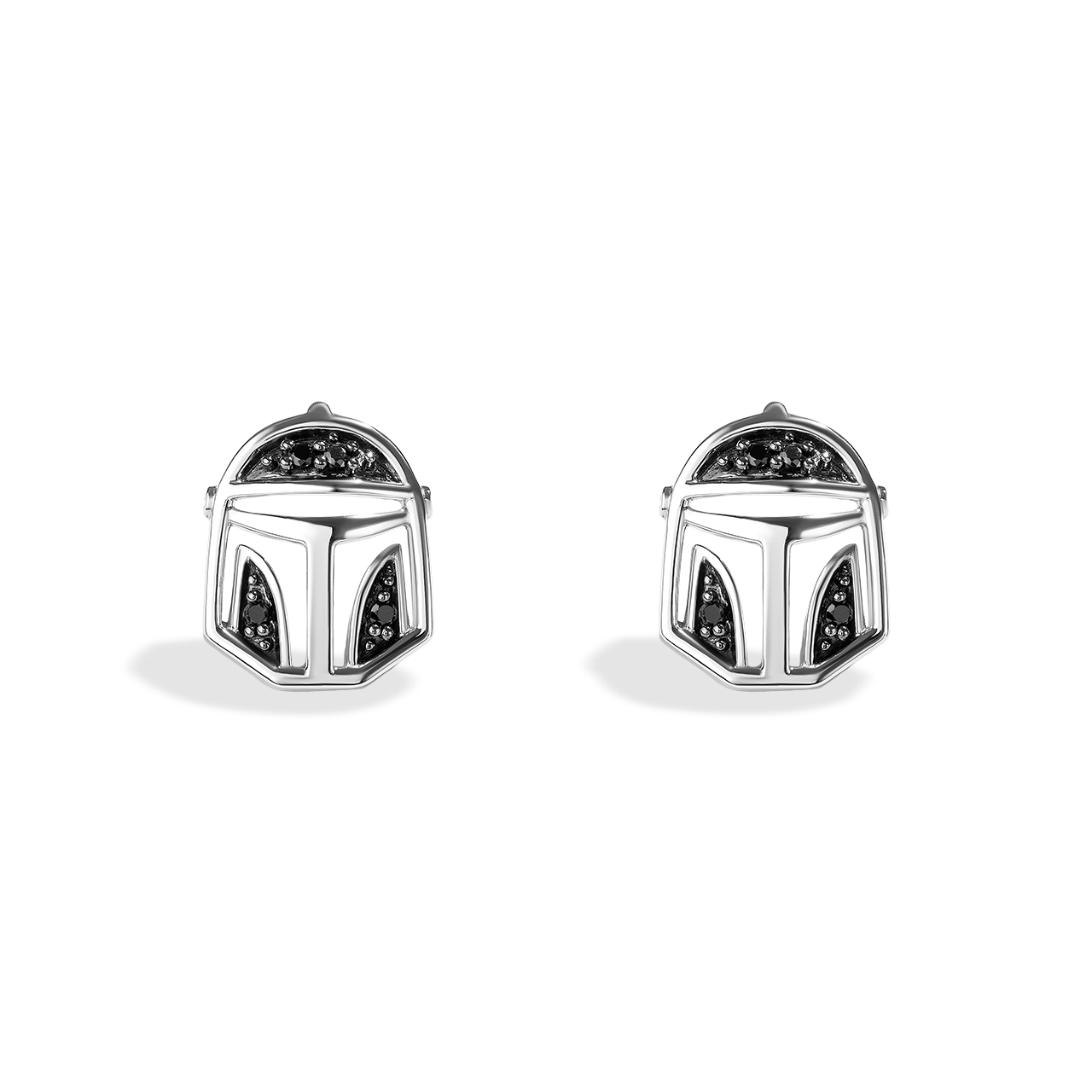 THE MANDALORIAN HELMET NECKLACE AND EARRING SET in Sterling