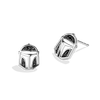 THE MANDALORIAN™ HELMET NECKLACE AND EARRING SET in Sterling Silver and Black Rhodium with 1/10 CT.TW. Black Diamonds