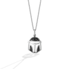 THE MANDALORIAN™ HELMET NECKLACE AND EARRING SET in Sterling Silver and Black Rhodium with 1/10 CT.TW. Black Diamonds