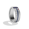 R2 SERIES MEN'S RING Garnet and Created Blue Sapphire Sterling Silver