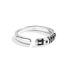OBI WAN KENOBI™ MEN'S/WOMEN'S STERLING SILVER AND BLACK RHODIUM LIGHTSABER RING with 1/6 CT.TW. Diamonds