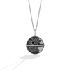 DEATH STAR™ WOMAN'S PENDANT in Sterling Silver with Black Rhodium and 1/5 CT.TW. Black and White Diamonds