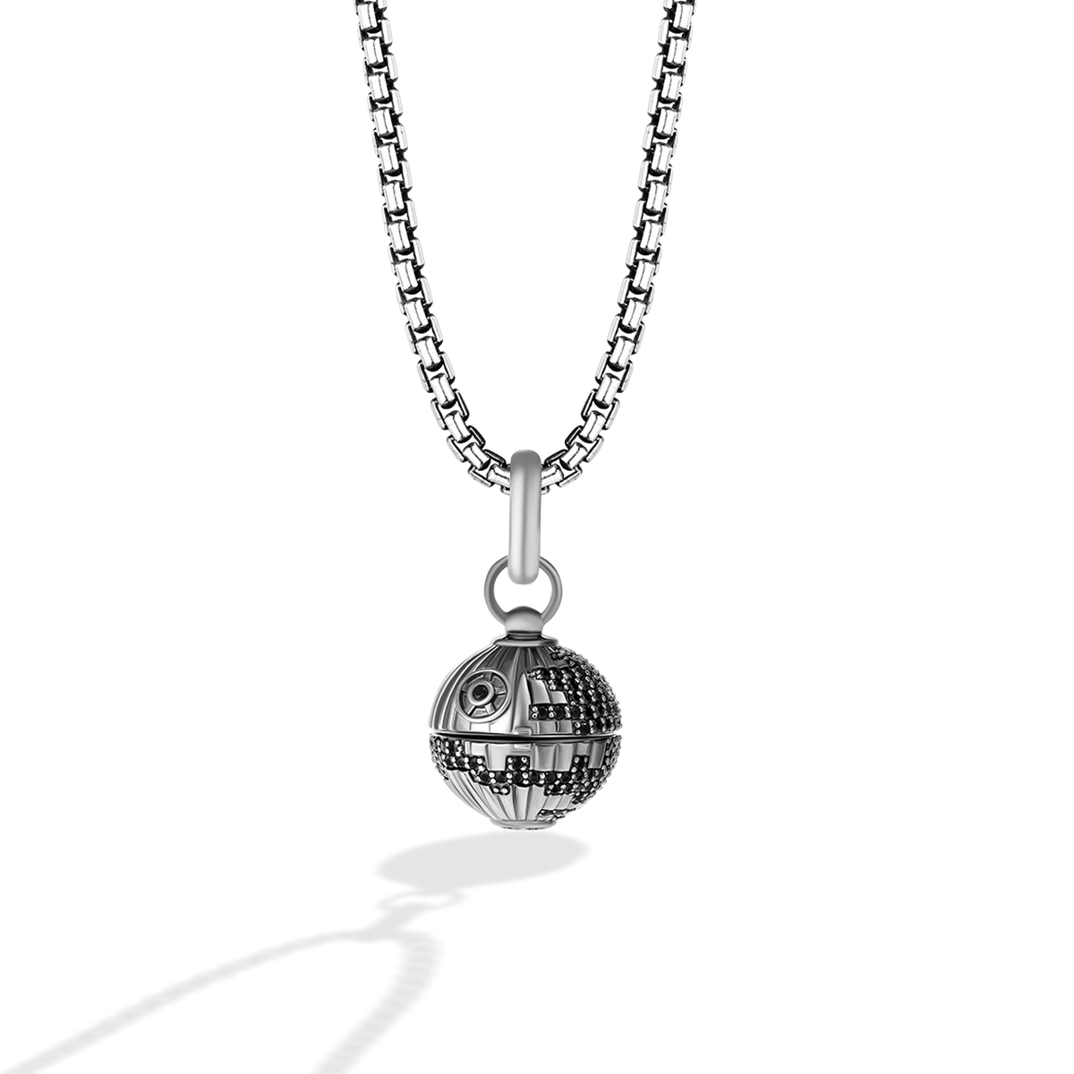 Star Wars™ Death Star Necklace Pendant in Sterling Silver and