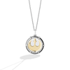 THE REBEL MEDALLION NECKLACE in 10K Yellow Gold and Sterling silver encased in White Quartz with 1/10 CT.TW. Diamonds