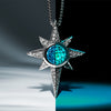 KYBER CRYSTAL RADIANCE MEN'S/WOMEN'S PENDANT  1/3CT.TW. White Diamonds and Swiss Blue Topaz Silver