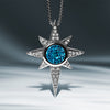 KYBER CRYSTAL RADIANCE MEN'S/WOMEN'S PENDANT  1/3CT.TW. White Diamonds and Swiss Blue Topaz Silver