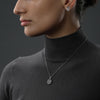 THE MANDALORIAN™ HELMET NECKLACE AND EARRING SET in Sterling Silver and Black Rhodium with 1/10 CT.TW. Black Diamonds