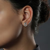 THE MANDALORIAN™ HELMET NECKLACE AND EARRING SET in Sterling Silver and Black Rhodium with 1/10 CT.TW. Black Diamonds