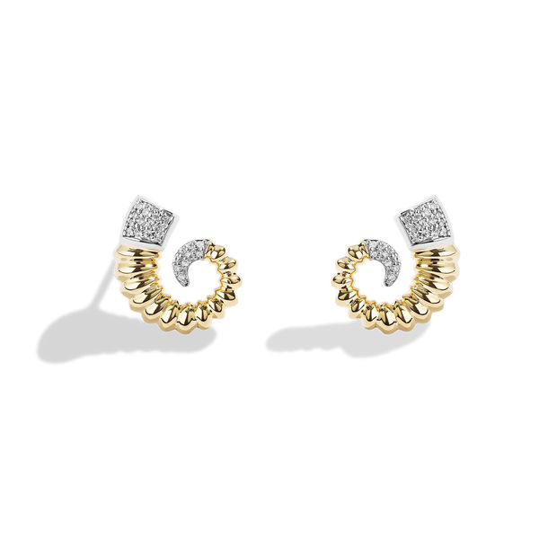 BANTHA™ WOMEN'S EARRINGS 1/6 CT.TW. Diamond, 10K Yellow Gold and Sterling Silver