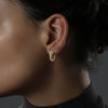 BANTHA™ WOMEN'S HOOP EARRINGS 1/6 CT.TW. Diamond, 10K Yellow Gold and Sterling Silver