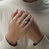 THE MANDALORIAN™ MEN'S RING Silver and Black Rhodium