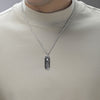 BOBA FETT™ MEN'S PENDANT 1/5 CT.TW. Black and White Diamonds, Sterling Silver with Black Rhodium