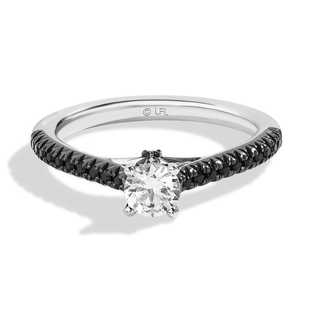 Star Wars Into the Galaxy Black White Diamond Engagement Ring 3 4 CTTW Star Wars Fine Jewelry