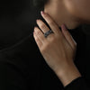 DARK ARMOR WOMEN'S RING 1/2 CT.TW. Black Diamonds Silver with Black Rhodium