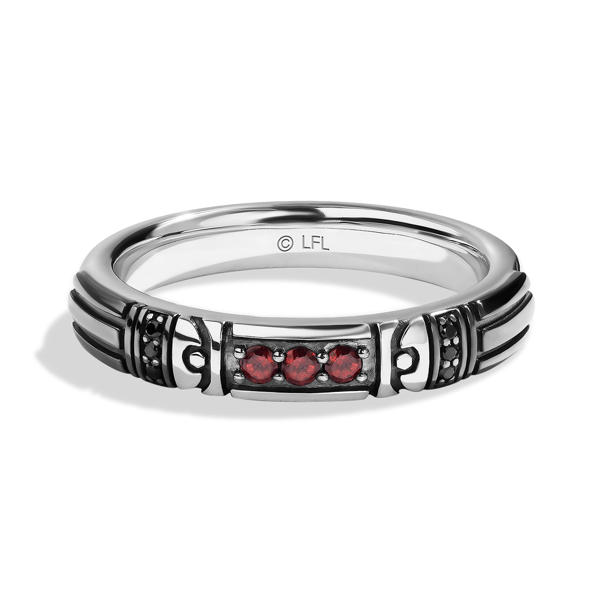 Mens silver ring 2025 with garnet stone