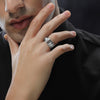DARK ARMOR MEN'S RING 1/10 CT.TW. Black Diamond Garnet Silver with Black Rhodium