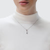 R2 SERIES WOMEN'S PENDANT 1/5 CT.TW. White Diamonds Garnet and Blue Sapphire Silver