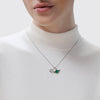 THE JEDI™ MASTER WOMEN'S PENDANT Diamond Accent Green Agate Silver