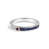 Star Wars R2-D2™ WOMEN'S Diamond RING Accent Garnet and Blue Sapphire 14K White Gold Front view