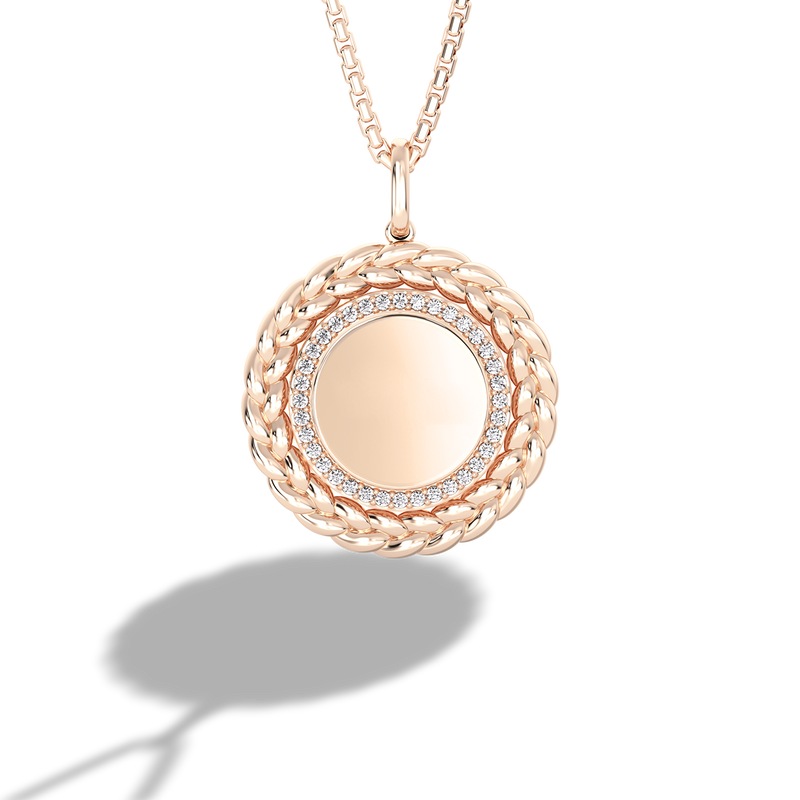 Star Wars™ Princess Leia Diamonds Women's Necklace Pendant in 10K Rose Gold 1/6 CTTW View 1