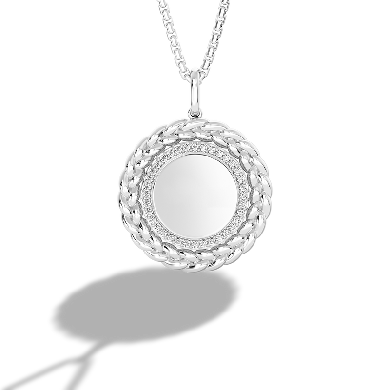 Star Wars™ Princess Leia Diamonds Women's Necklace Pendant in 10K White Gold 1/6 CTTW View 1