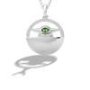 Star Wars™ The Child Green Tourmaline Women's Necklace Pendant in 10K White Gold 1/8 CTTW View 1