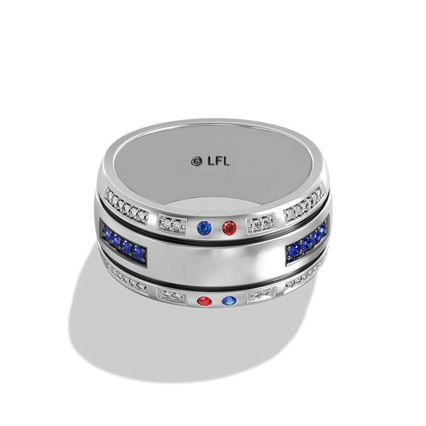 R2 SERIES MEN'S RING 1/10 CT.TW. Garnet, Sapphire, Sterling Silver