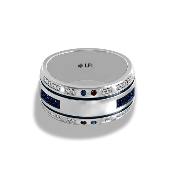 R2 SERIES MEN'S RING 1/10 CT.TW., Garnet, Sapphire, 10K