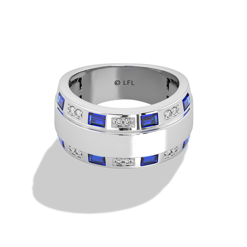Star Wars™ R2-D2 Sapphire Women's Ring in Sterling Silver 1/10 CTTW View 1
