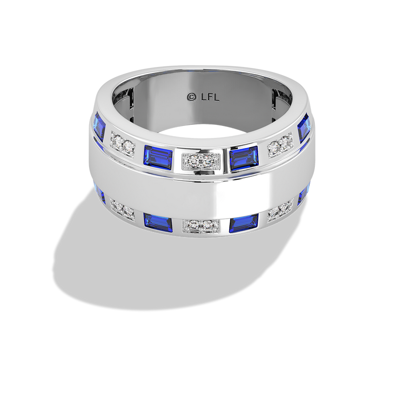 Star Wars™ R2-D2 Sapphire Women's Ring in Sterling Silver 1/10 CTTW View 3