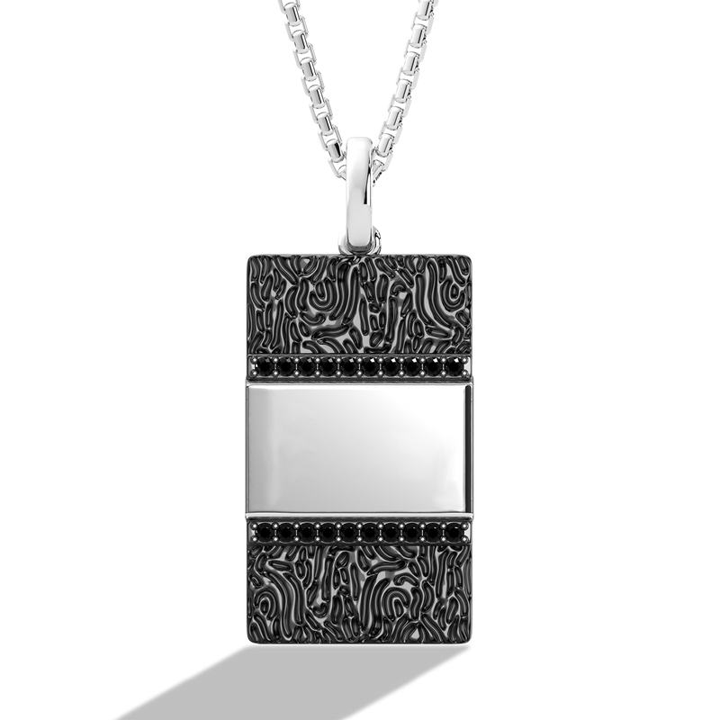 Star Wars™ Han Solo Black Diamonds Men's Necklace Pendant in Sterling Silver with Black Rhodium 1/6 CTTW View 1
