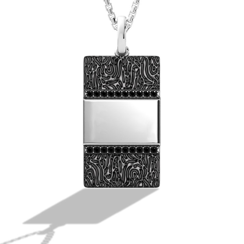 Star Wars™ Han Solo Black Diamonds Men's Necklace Pendant in Sterling Silver with Black Rhodium 1/6 CTTW View 2